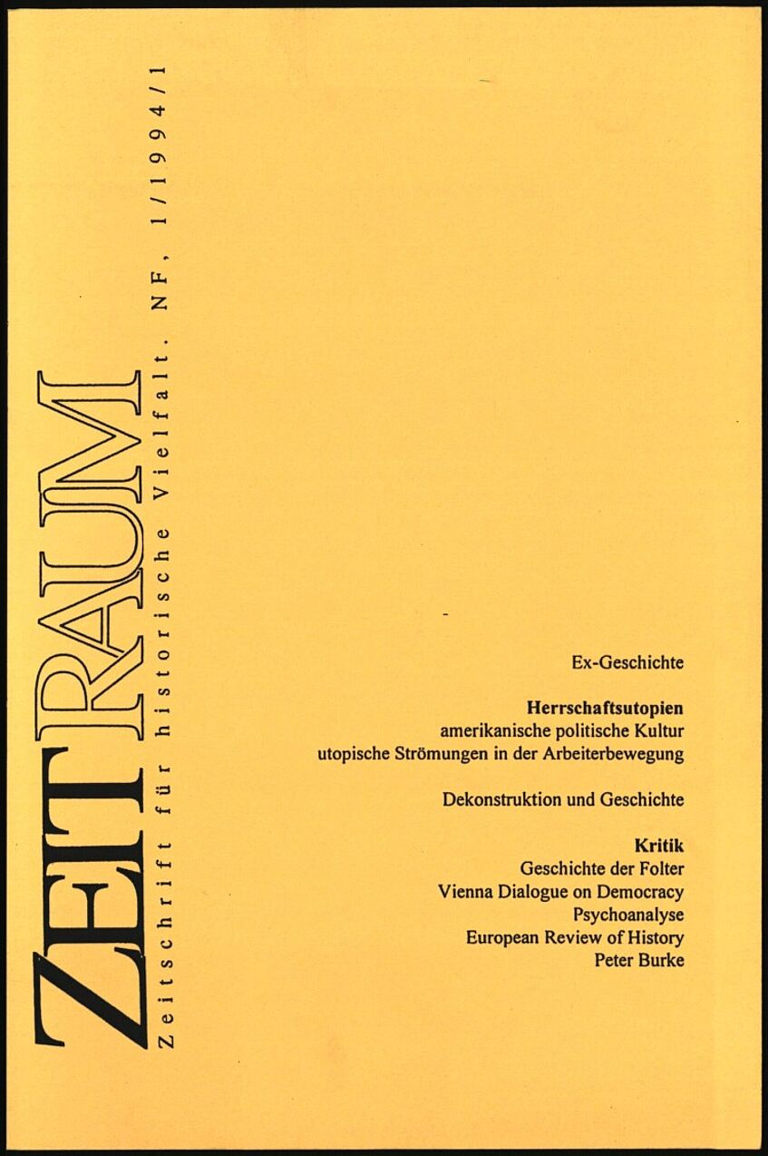 ZeitRaum. Zeitschrift für Historische Vielfalt, 1991-1996 (Mitarbeit ab Ausgabe 1991/2)